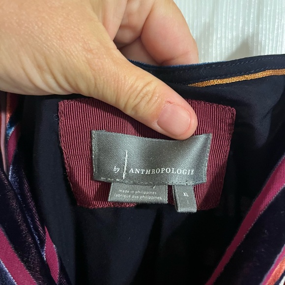 Anthropologie Tina Striped Multicolor VELVET Maxi Dress - Picture 3 of 6